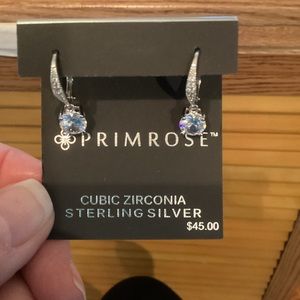 Cubic Zirconia Sterling Silver Drop Earrings
